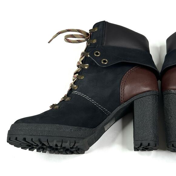 See By Chloe Eileen Black Brown Lug Heeled Platform Boots Women’s EU 41 US 10.5 - Picture 6 of 13